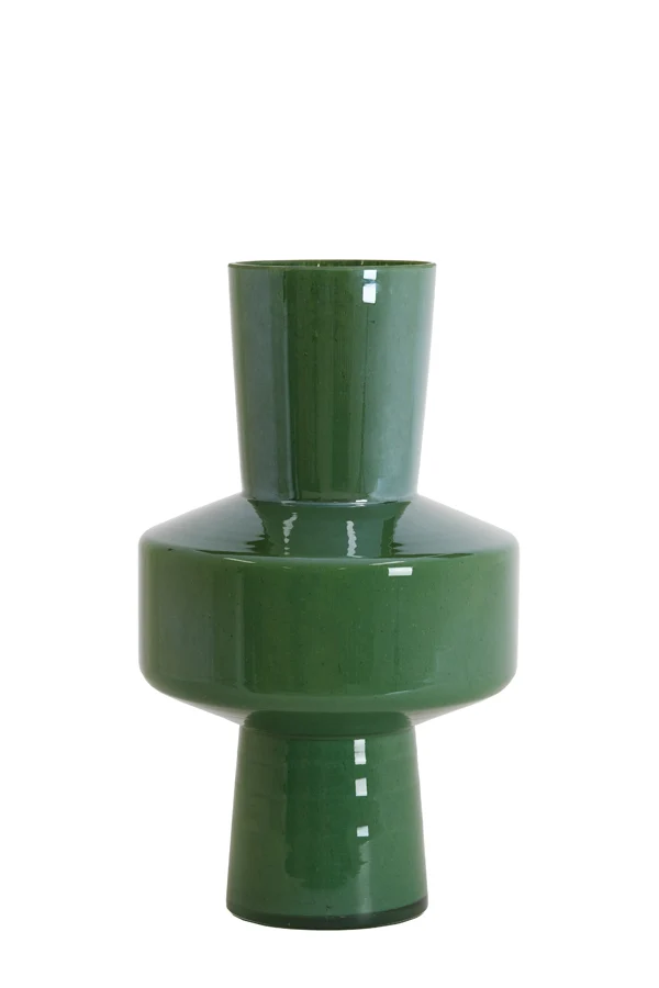 Vase 23,5x42 cm TRASMO glass dark green lustre