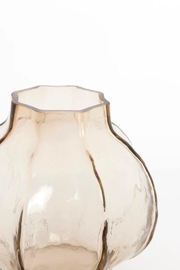Vase 32,5x32 cm TEJEDA glass clear light brown