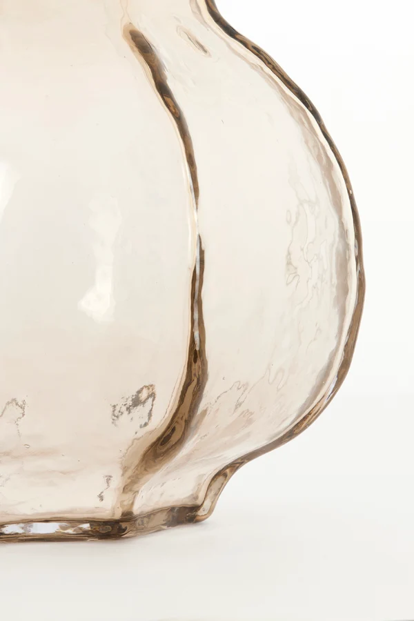 Vase 32,5x32 cm TEJEDA glass clear light brown