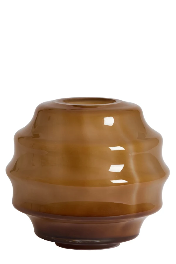 Vase 32,5x29 cm NAYORO glass shiny amber