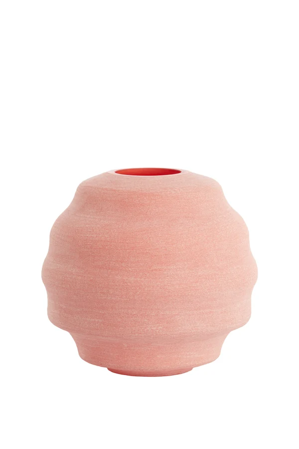 Vase 32,5x29 cm NAYORO glass coral