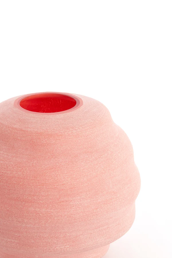 Vase 32,5x29 cm NAYORO glass coral