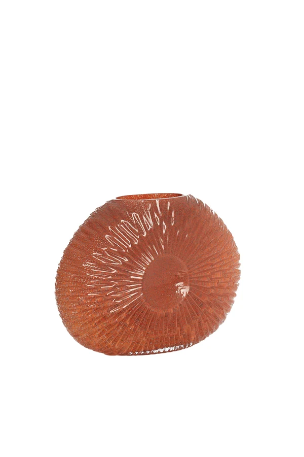 Vase 32,5x10x24 cm CONCHA glass peach