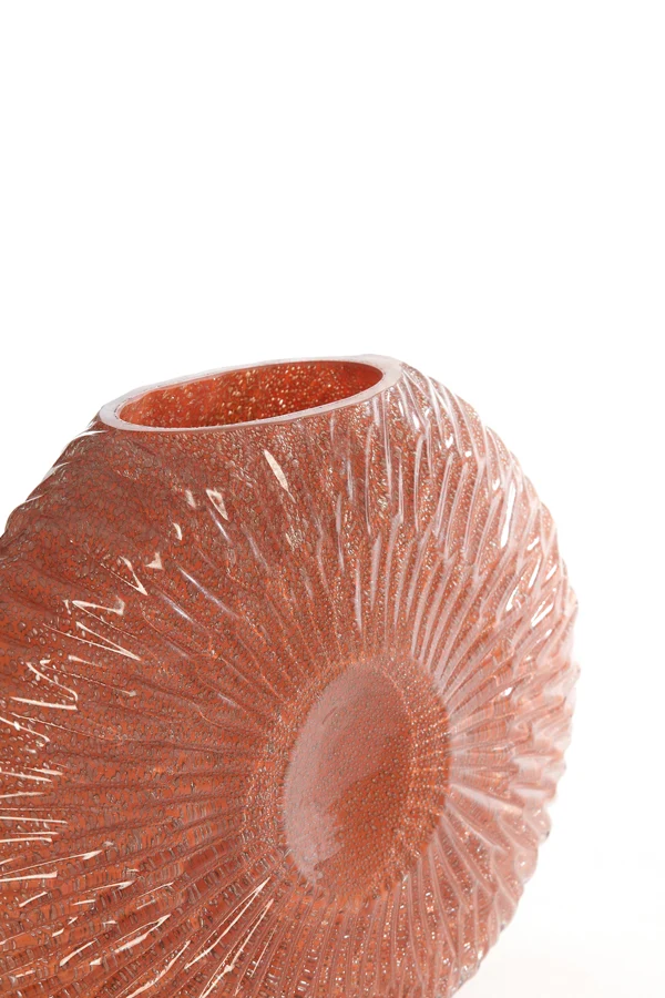 Vase 32,5x10x24 cm CONCHA glass peach