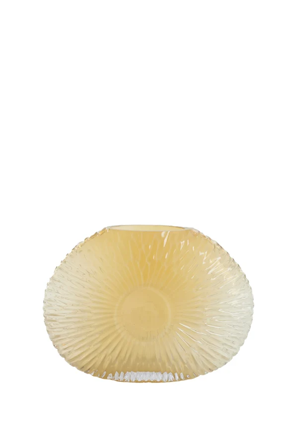 Vase 32,5x10x24 cm CONCHA glass light yellow
