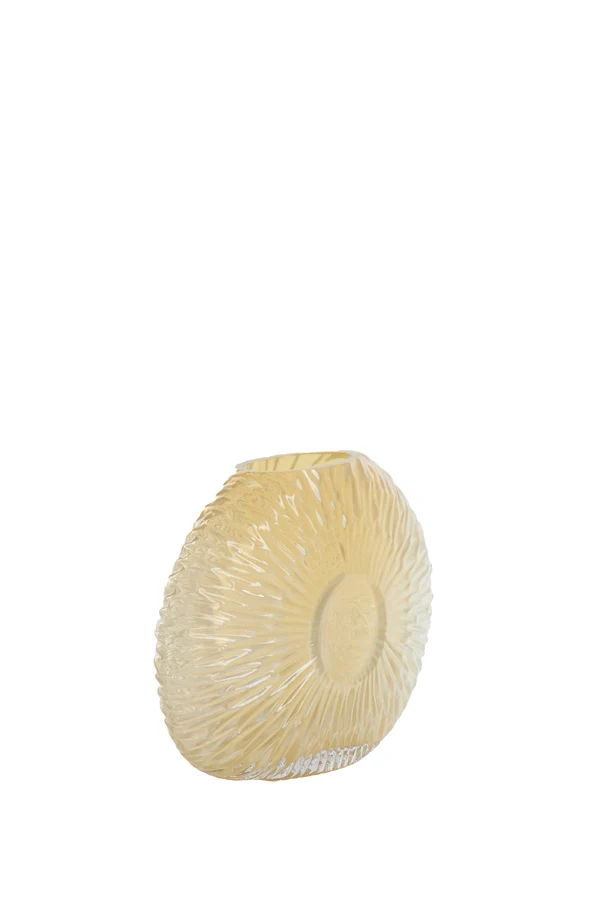 Vase 32,5x10x24 cm CONCHA glass light yellow
