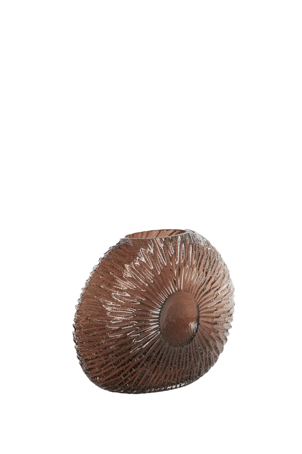 Vase 32,5x10x24 cm CONCHA glass dark brown
