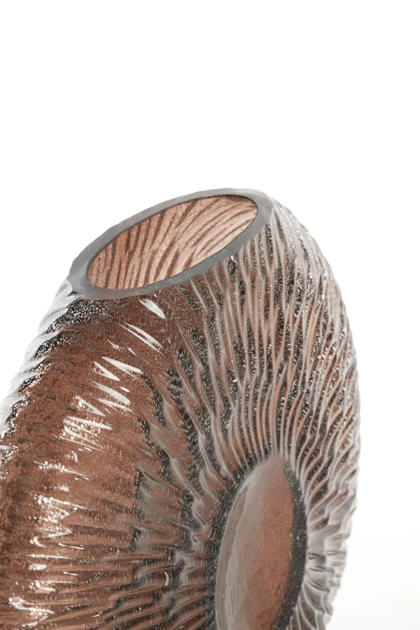 Vase 32,5x10x24 cm CONCHA glass dark brown
