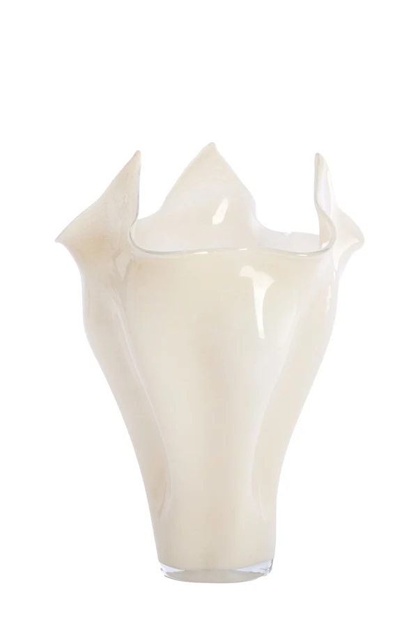 Vase 31x46 cm AIORA glass milky cream