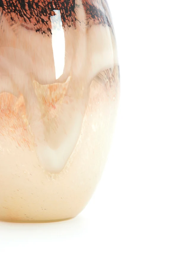Vase 18x32 cm JORIEN glass red+taupe