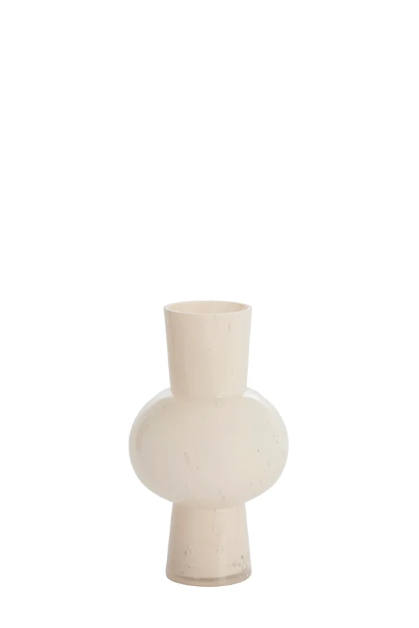 Vase 18x28,5 cm HALLEY glass cream