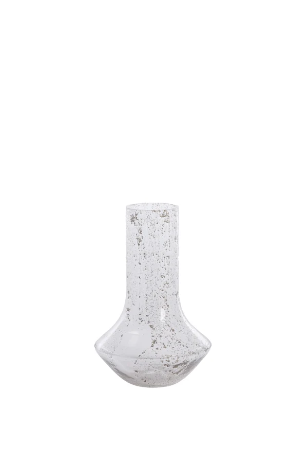 Vase 18x27 cm LEANNA glass stone finish clear