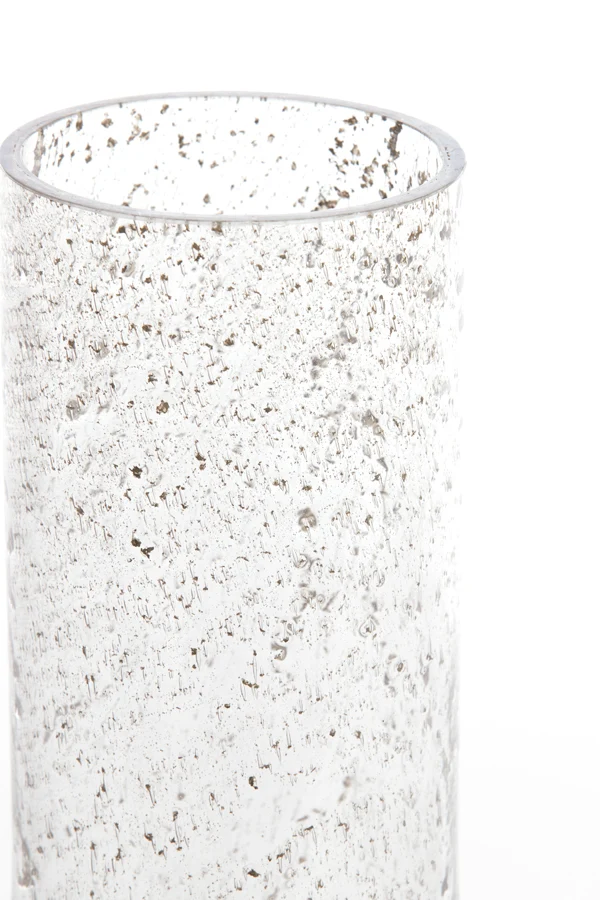 Vase 18x27 cm LEANNA glass stone finish clear
