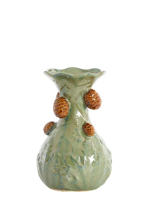 Vase 18x27,5 cm BLISSA ceramics dark green+brown