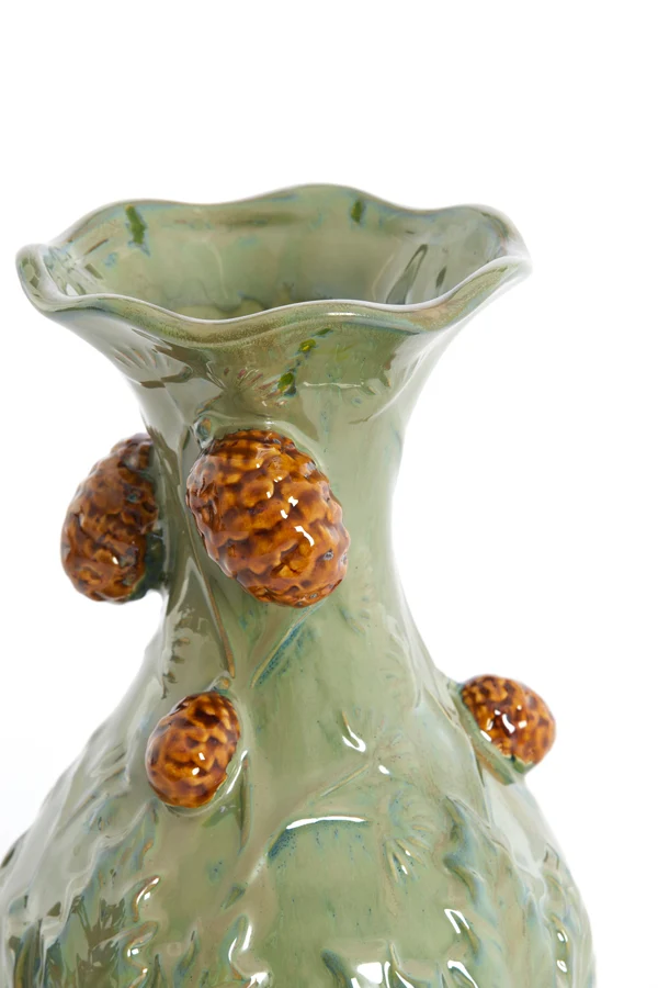 Vase 18x27,5 cm BLISSA ceramics dark green+brown
