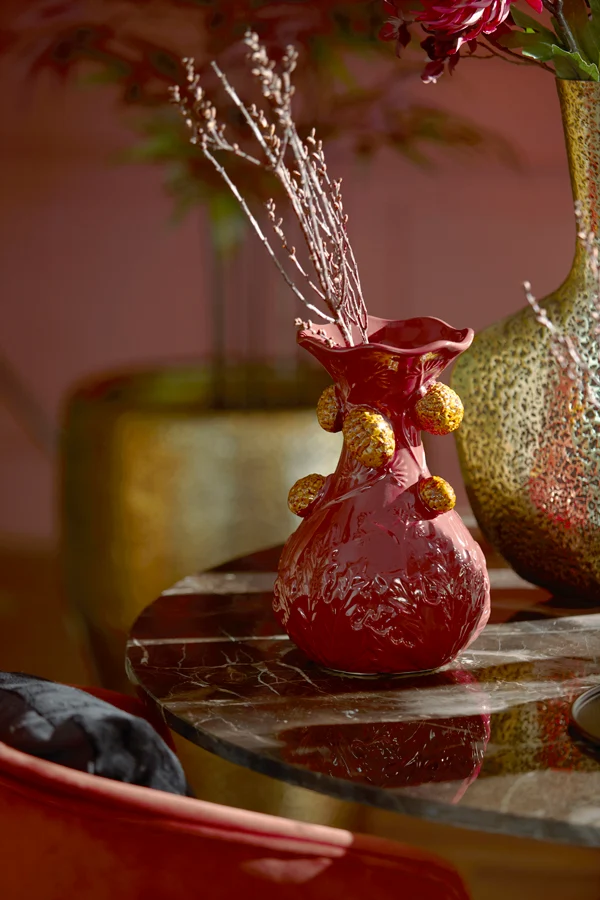 Vase 18x27,5 cm BLISSA ceramics burgundy+brown