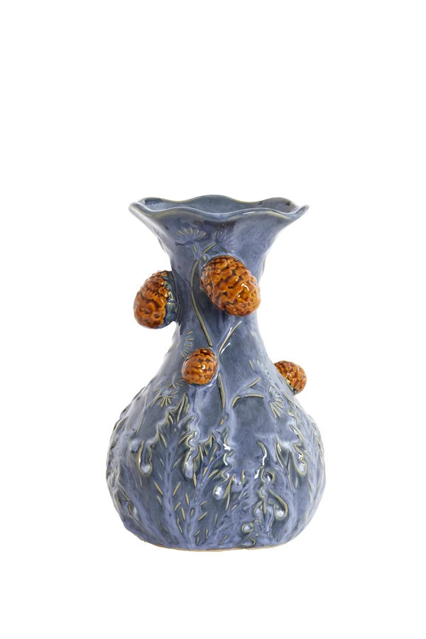 Vase 18x27,5 cm BLISSA ceramics blue-purple+brown