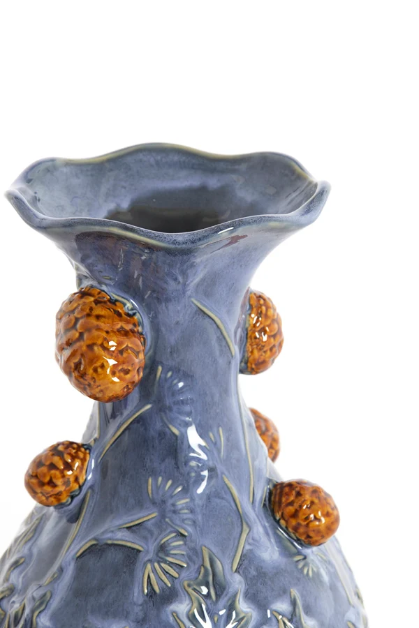 Vase 18x27,5 cm BLISSA ceramics blue-purple+brown