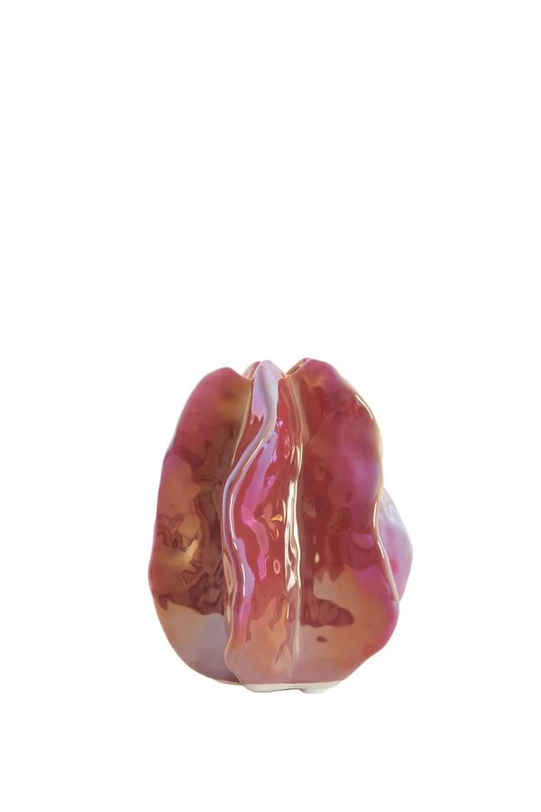 Vase deco 11,5x10x13,5 cm IDRIJA ceramics dark pink