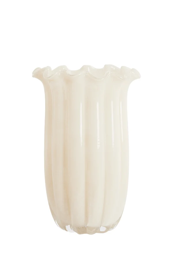 Vase 23,5x38 cm SEDONA glass cream