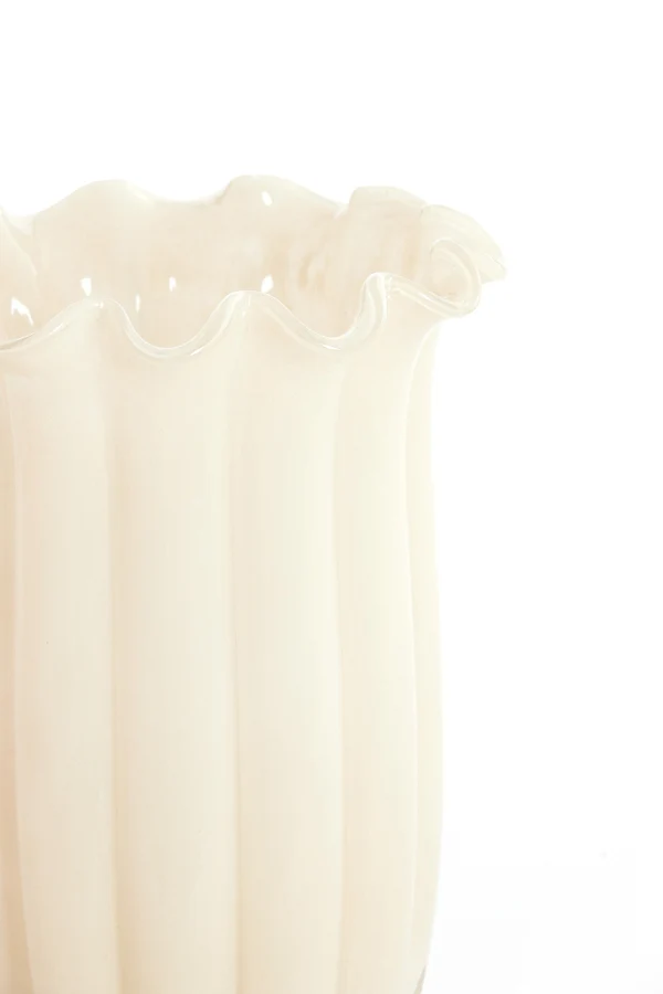 Vase 23,5x38 cm SEDONA glass cream