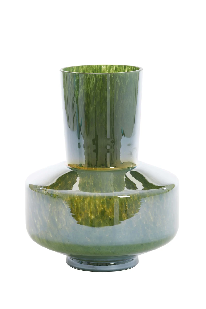 Vase 23,5x29,5 cm TRASMOS glass dark green lustre