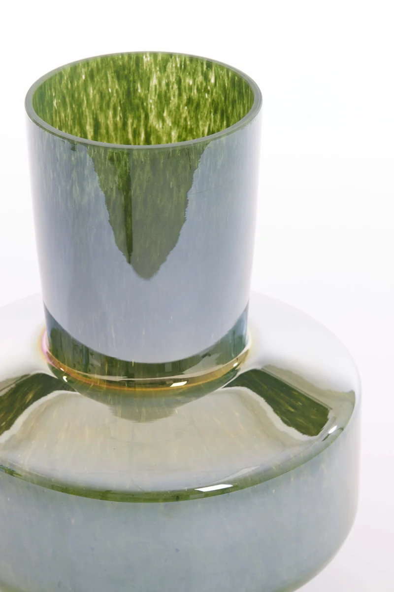 Vase 23,5x29,5 cm TRASMOS glass dark green lustre