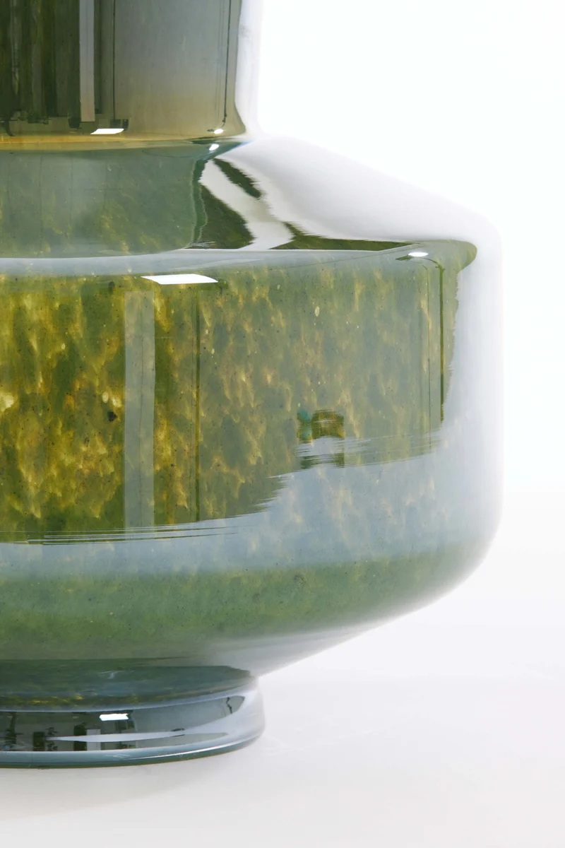 Vase 23,5x29,5 cm TRASMOS glass dark green lustre