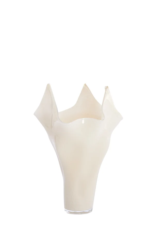 Vase 22x40 cm AIORA glass milky cream