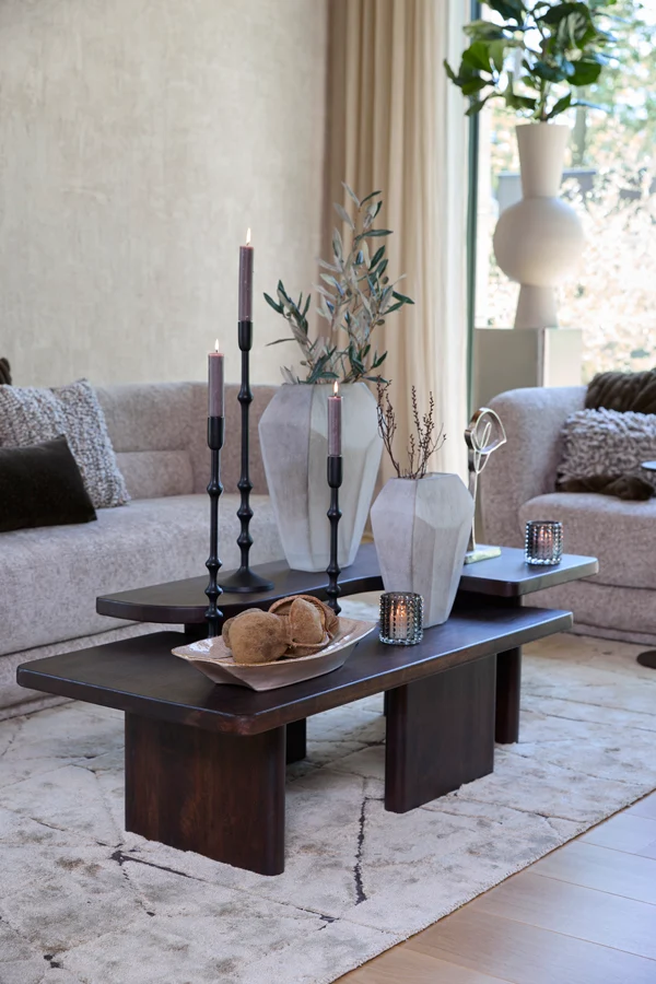 Vase 30x16x44,5 cm VIONNA glass light brown