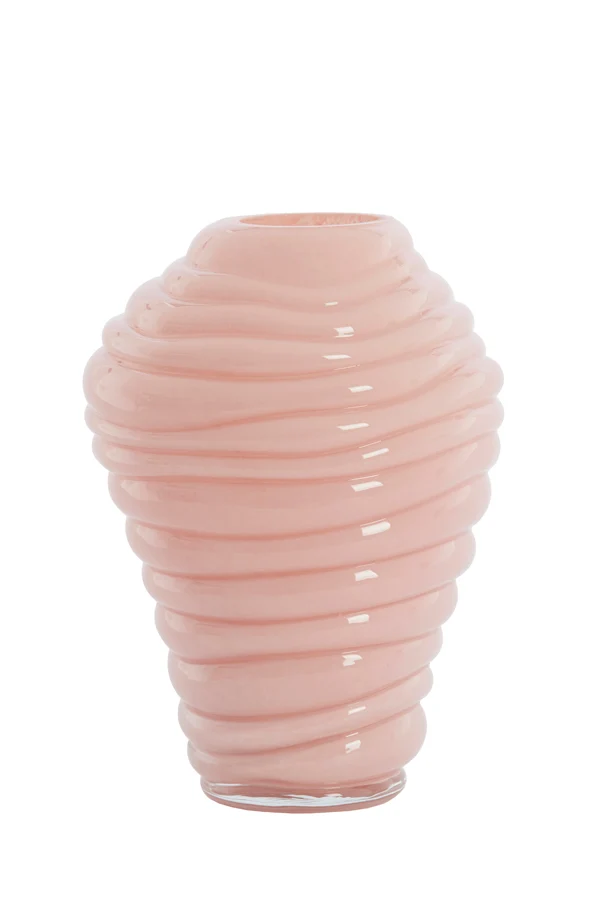 Vase 18x25 cm FENLOR glass light pink