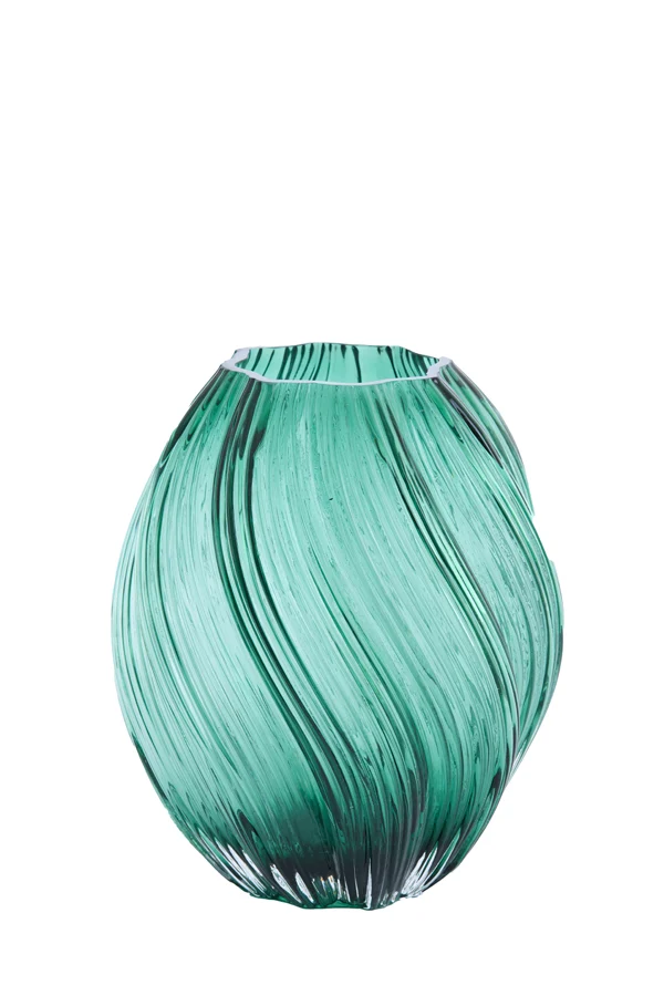 Vase 18x21,5 cm ZENIA glass dark green
