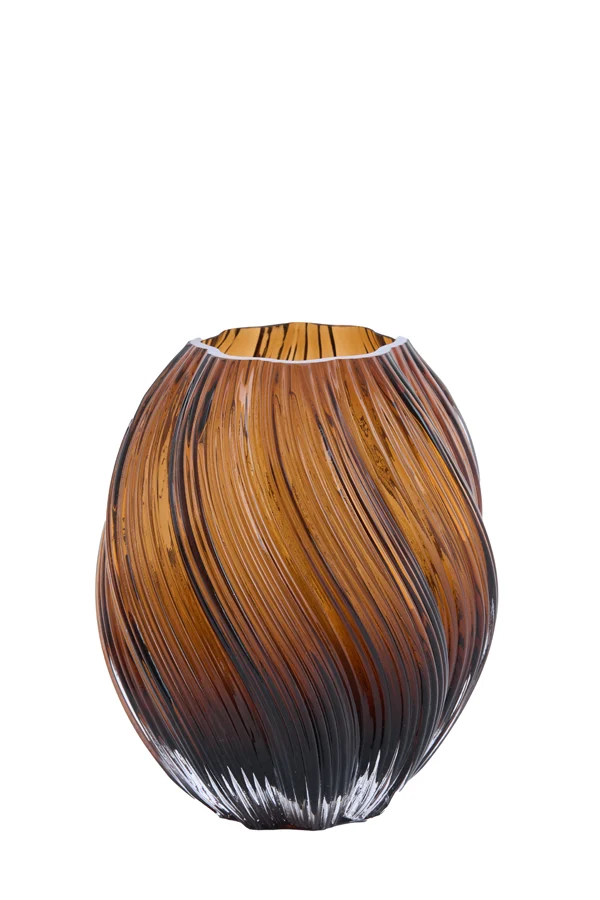 Vase 18x21,5 cm ZENIA glass dark brown