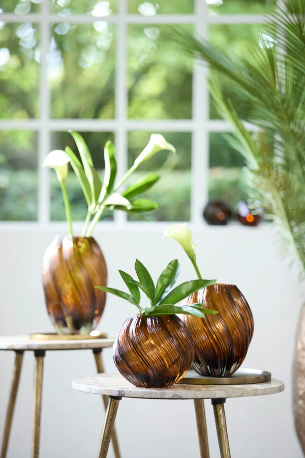 Vase 18x21,5 cm ZENIA glass dark brown