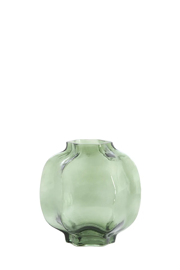 Vase 18x18 cm FALZES glass clear dark green