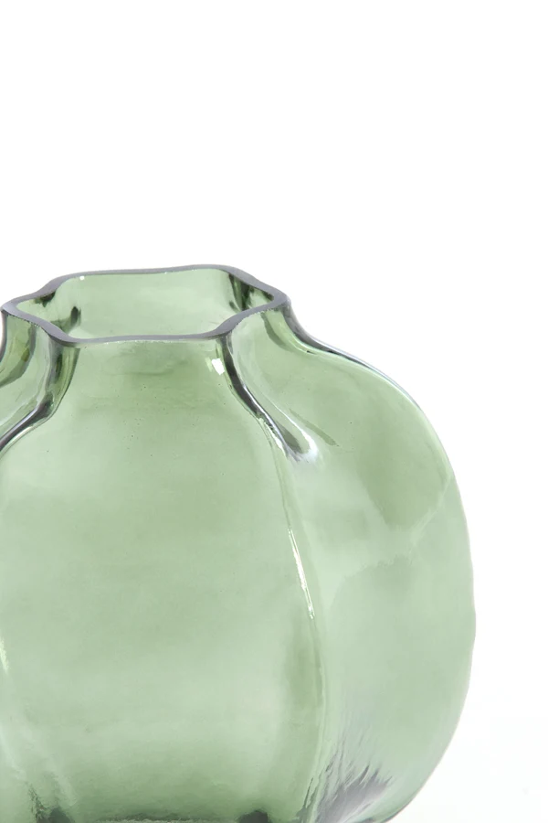 Vase 18x18 cm FALZES glass clear dark green