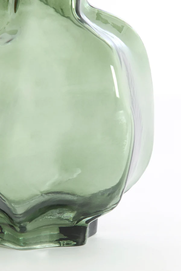 Vase 18x18 cm FALZES glass clear dark green