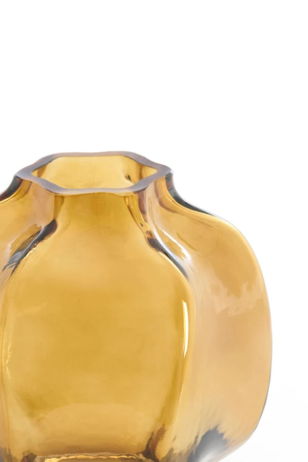 Vase 18x18 cm FALZES glass clear amber