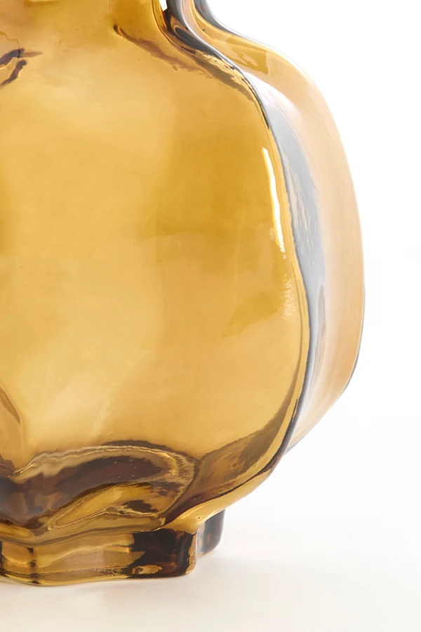 Vase 18x18 cm FALZES glass clear amber
