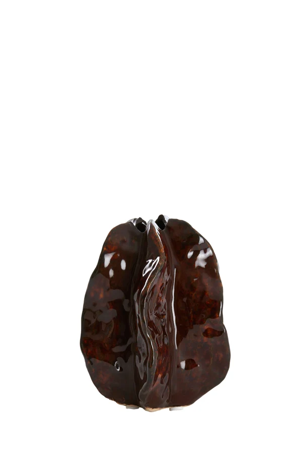 Vase deco 11,5x10x13,5 cm IDRIJA ceramics dark brown