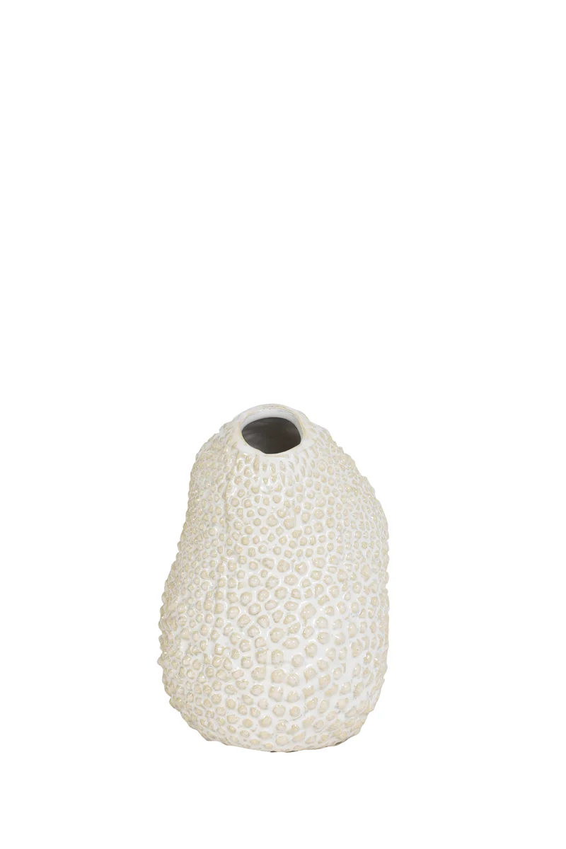 Vase deco 10x15 cm KYANA ceramics cream+white