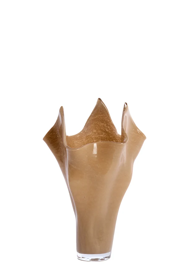Vase 22x40 cm AIORA glass milky beige