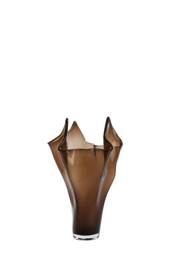 Vase 22x40 cm AIORA glass dark brown