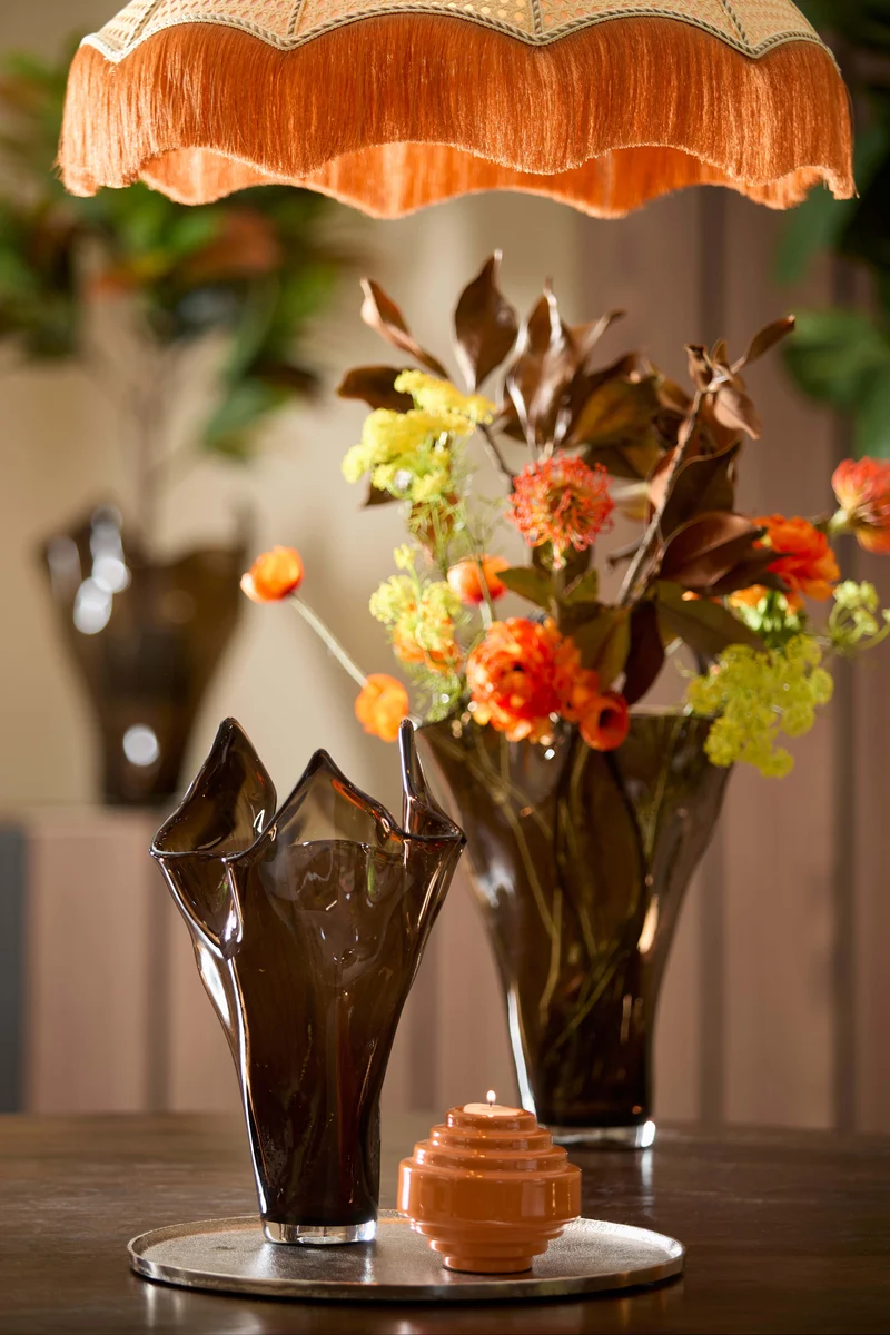 Vase 22x40 cm AIORA glass dark brown