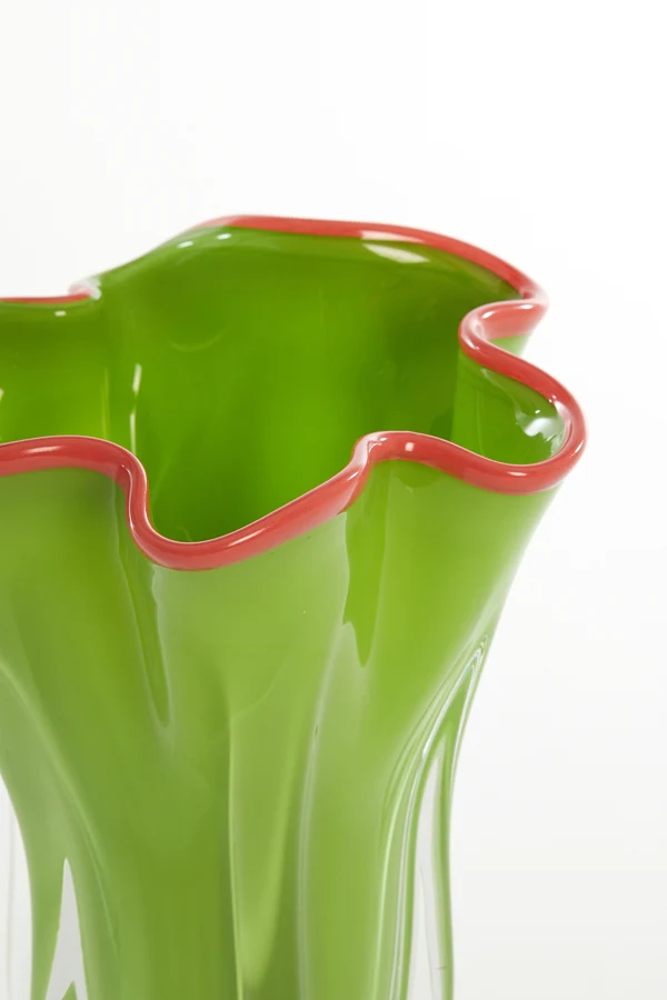 Vase 22x27 cm KAZUNO glass green+pink