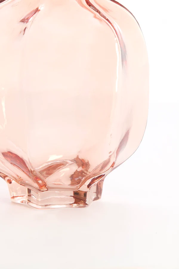 Vase 22x23,5 cm FALZES glass clear pink