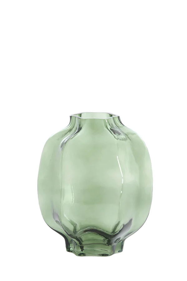 Vase 22x23,5 cm FALZES glass clear dark green