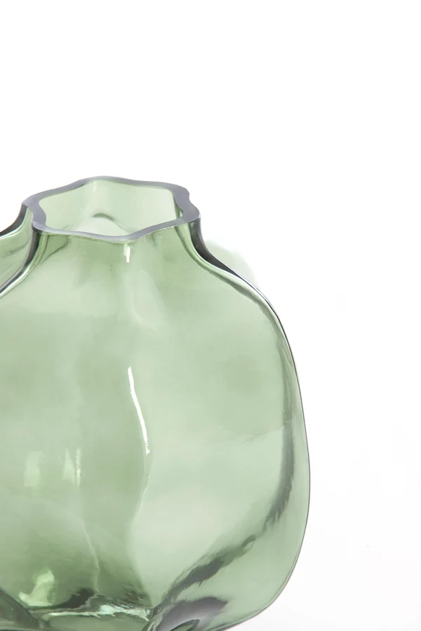 Vase 22x23,5 cm FALZES glass clear dark green