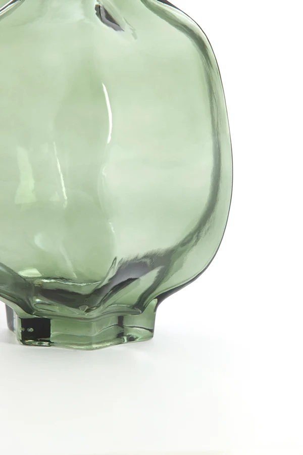 Vase 22x23,5 cm FALZES glass clear dark green