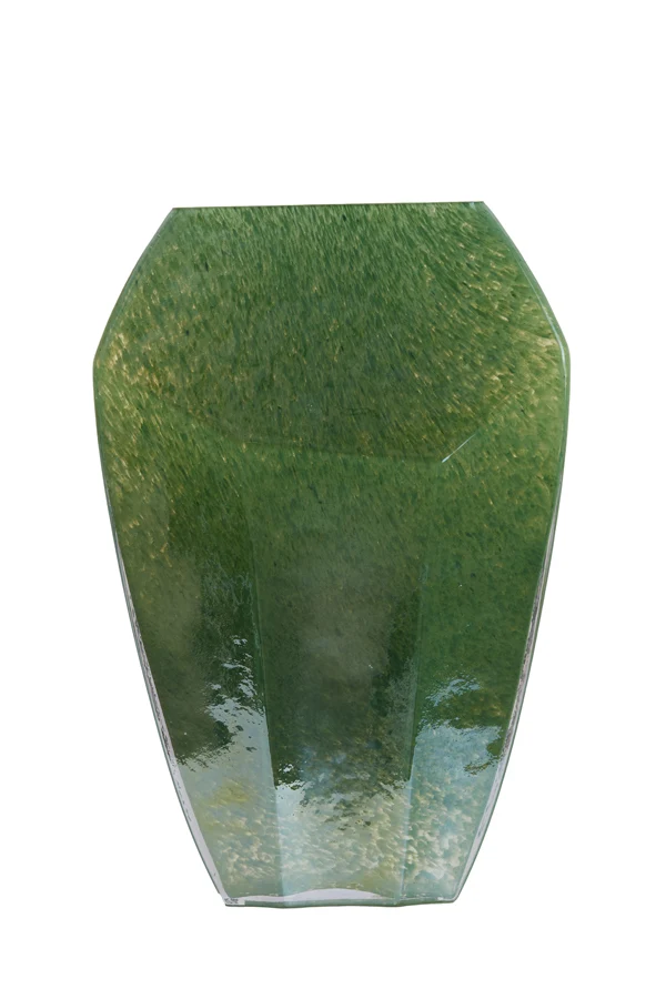 Vase 30x16x44,5 cm VIONNA glass dark green lustre